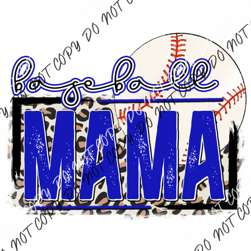 Baseball Mama Dark Blue Dtf Transfer