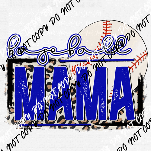 Baseball Mama Dark Blue DTF Transfer - We Print U Press DTF Transfers