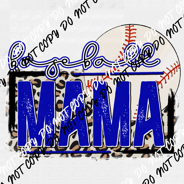 Baseball Mama Dark Blue DTF Transfer - We Print U Press DTF Transfers