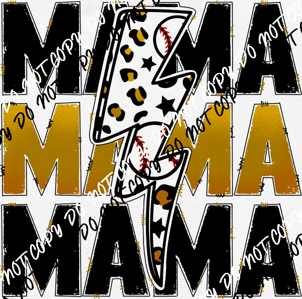 Baseball Mama Gold DTF Transfer - We Print U Press DTF Transfers