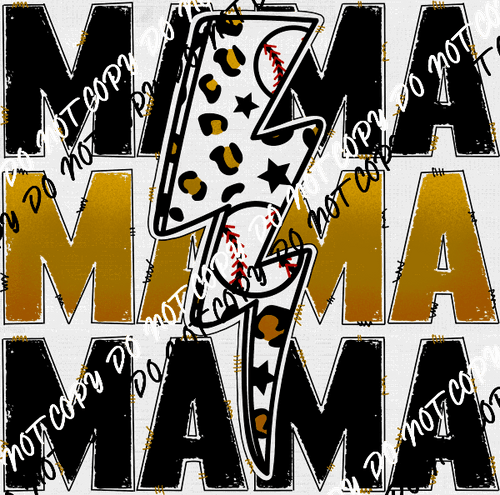 Baseball Mama Gold DTF Transfer - We Print U Press DTF Transfers
