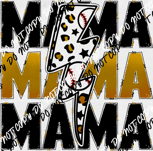 Baseball Mama Gold DTF Transfer - We Print U Press DTF Transfers