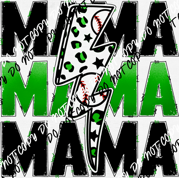 Baseball Mama Green DTF Transfer - We Print U Press DTF Transfers