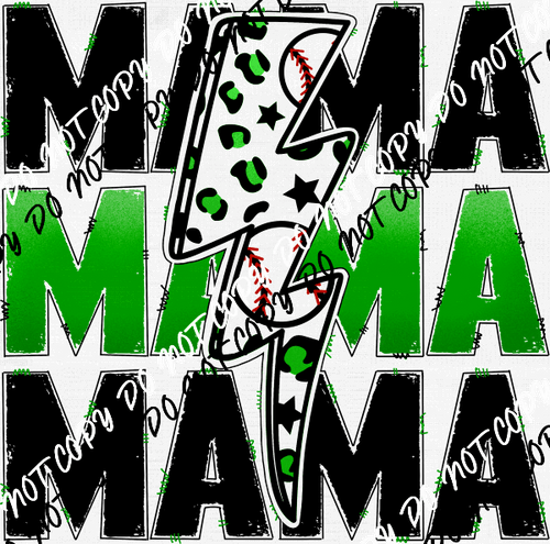 Baseball Mama Green DTF Transfer - We Print U Press DTF Transfers