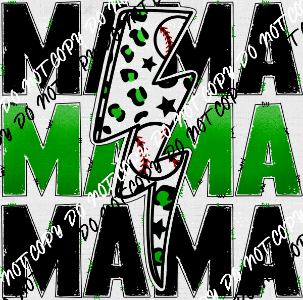 Baseball Mama Green DTF Transfer - We Print U Press DTF Transfers