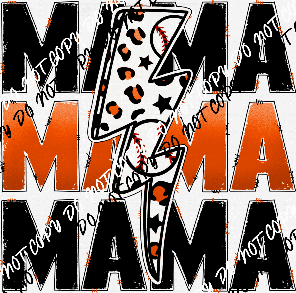 Baseball Mama Orange DTF Transfer - We Print U Press DTF Transfers