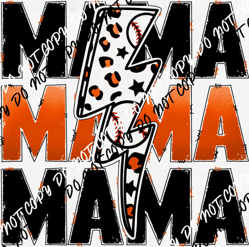 Baseball Mama Orange DTF Transfer - We Print U Press DTF Transfers