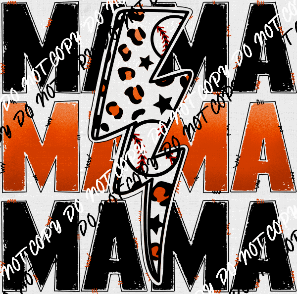 Baseball Mama Orange DTF Transfer - We Print U Press DTF Transfers