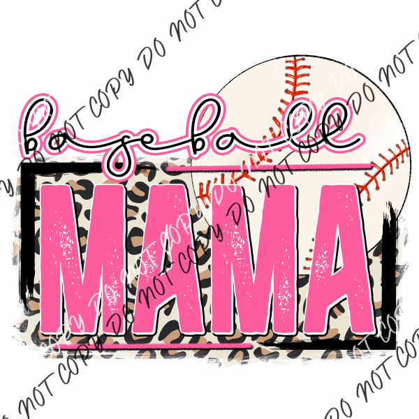 Baseball Mama Pink Dtf Transfer