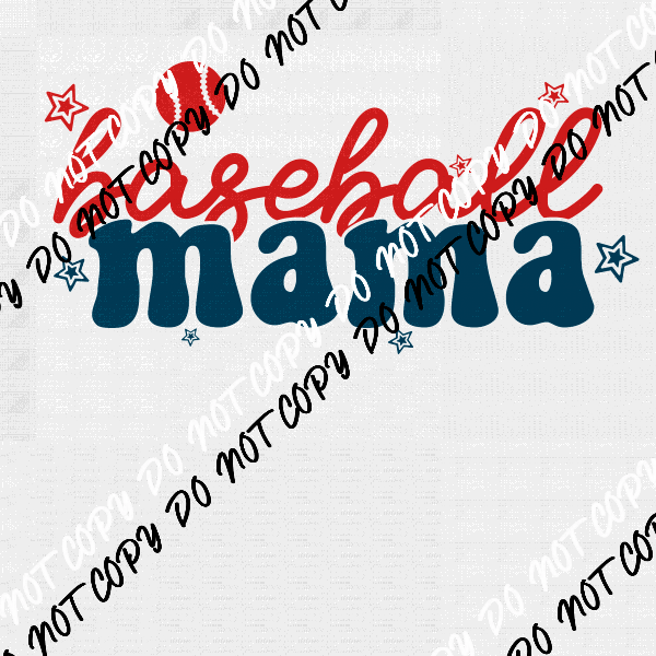 Baseball Mama Red and Blue DTF Transfer - We Print U Press DTF Transfers