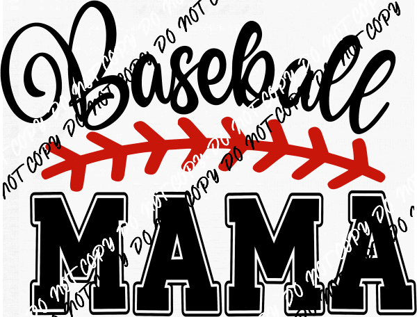 Baseball Mama Threads DTF Transfer - We Print U Press DTF Transfers