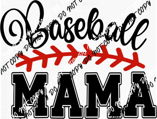 Baseball Mama Threads DTF Transfer - We Print U Press DTF Transfers