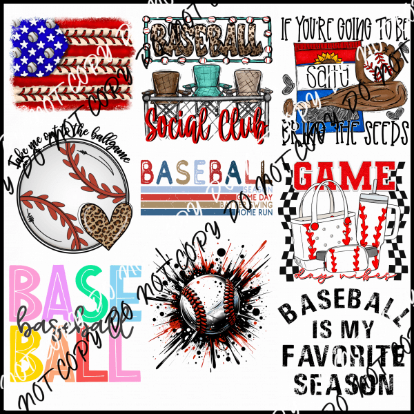 BASEBALL MINI UV TRANSFER BUNDLE - We Print U Press DTF Transfers