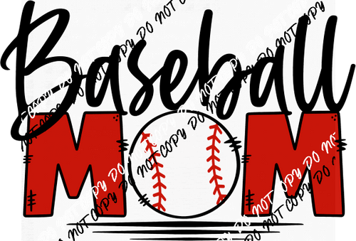 Baseball Mom Ball DTF Transfer - We Print U Press DTF Transfers