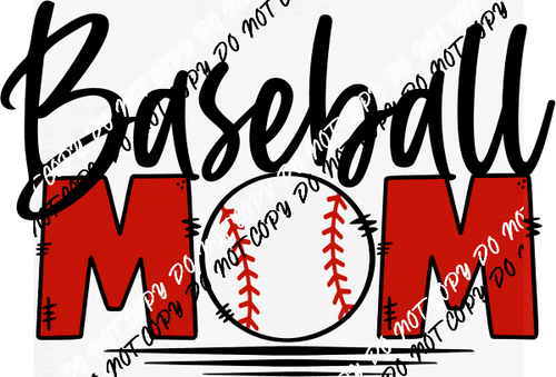 Baseball Mom Ball DTF Transfer - We Print U Press DTF Transfers