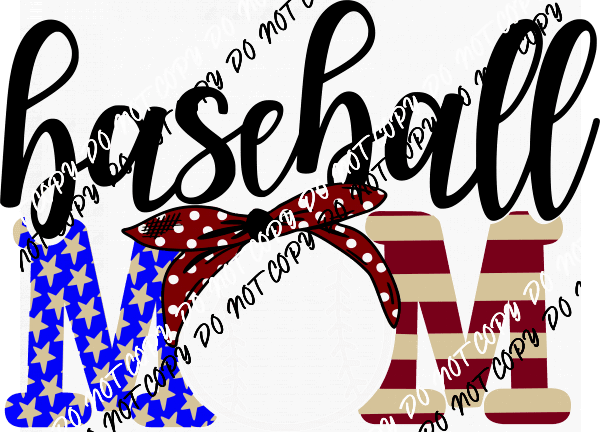 Baseball Mom Scarf Red White Blue DTF Transfer - We Print U Press DTF Transfers