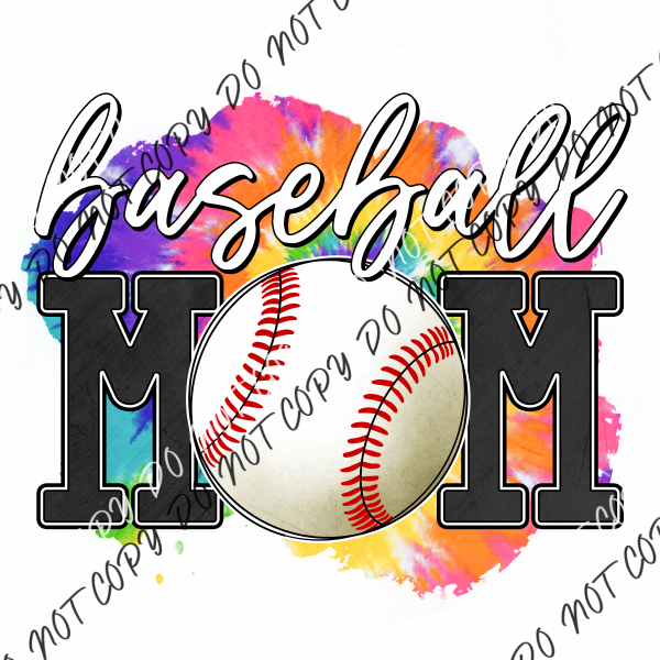 Baseball Mom Tie Dye Dtf Transfer