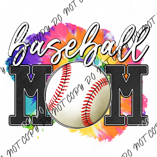 Baseball Mom Tie Dye Dtf Transfer