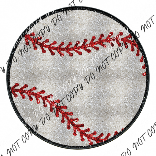 Baseball Red Stitching Faux Sequins Dtf Transfer Transfers