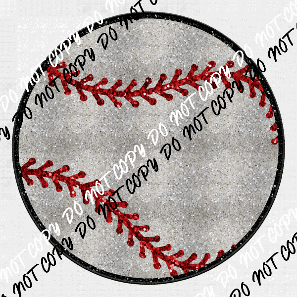 Baseball red stitching faux sequin DTF Transfer - We Print U Press DTF Transfers