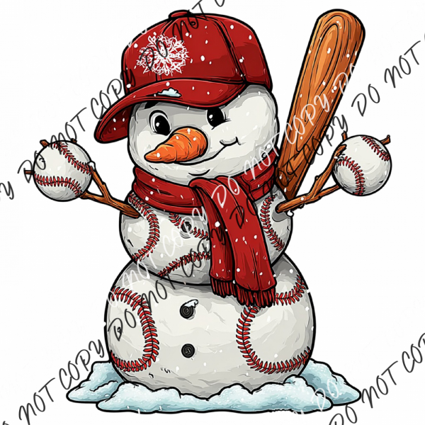 Baseball Snowman DTF Transfer RTP DTF Transfers