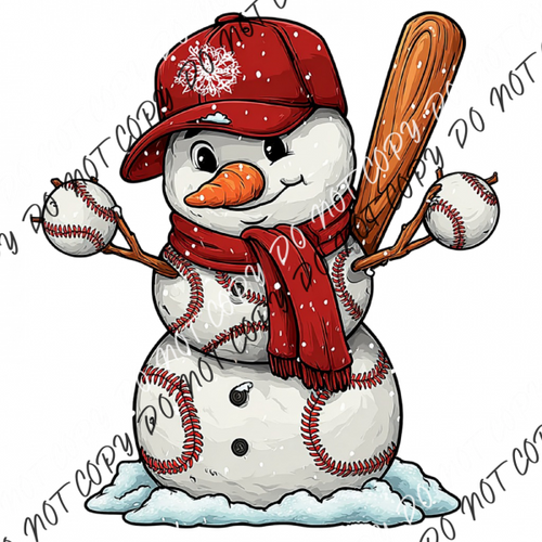 Baseball Snowman DTF Transfer RTP DTF Transfers