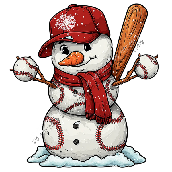 Baseball Snowman DTF Transfer RTP DTF Transfers