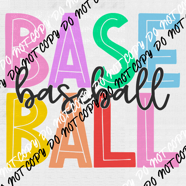 Baseball Baseball Words Transfer - We Print U Press DTF Transfers