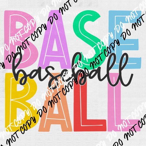 Baseball Baseball Words Transfer - We Print U Press DTF Transfers