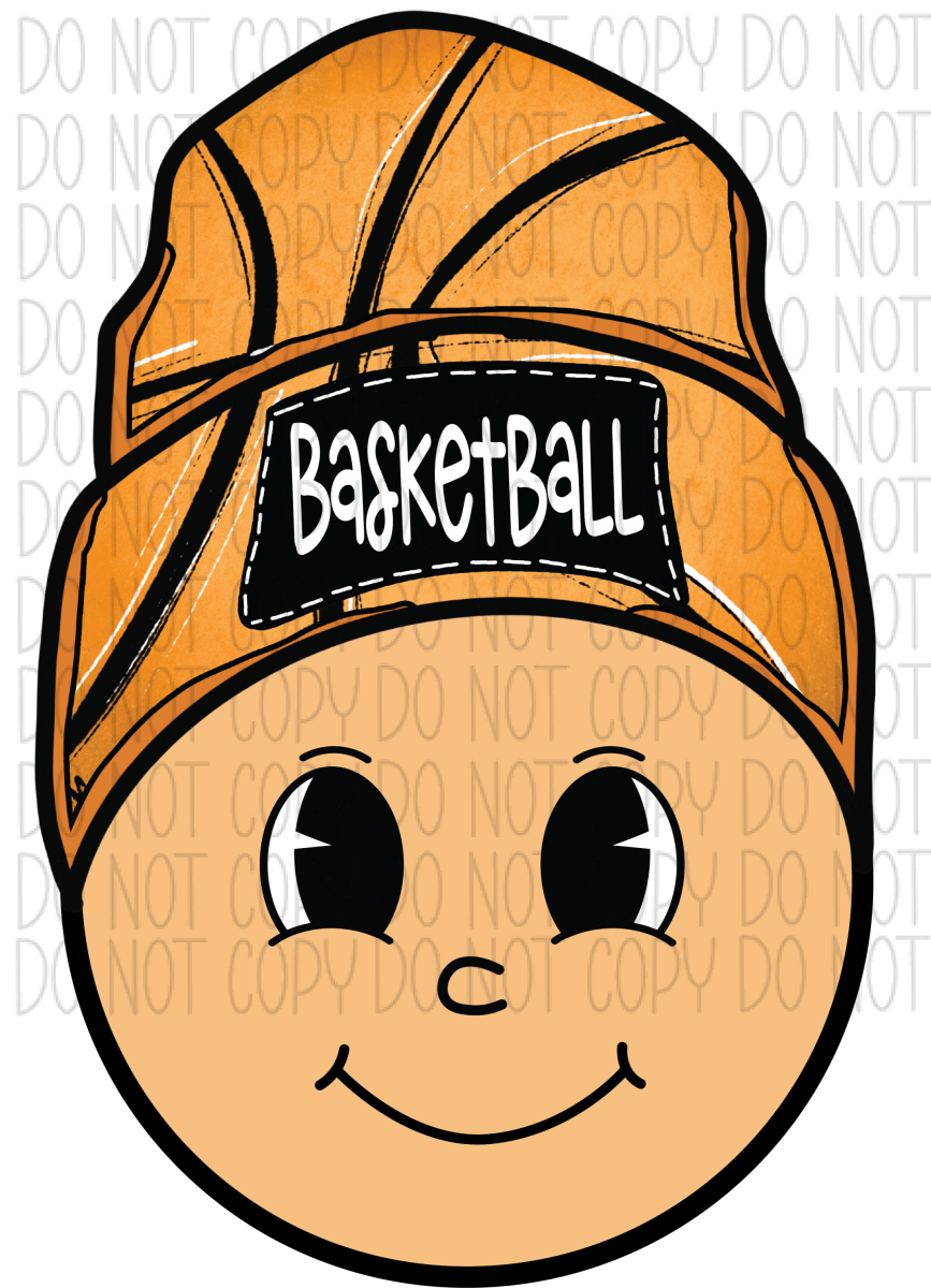 Basketball Happy Face With Beanie Dtf Transfer Transfers