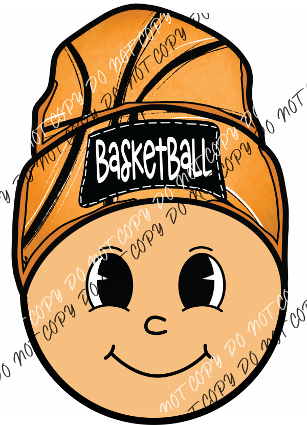 Basketball Happy Face With Beanie Dtf Transfer Transfers