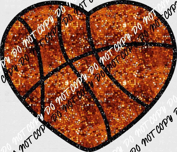 Basketball Heart Faux Sequin DTF Transfer - We Print U Press DTF Transfers