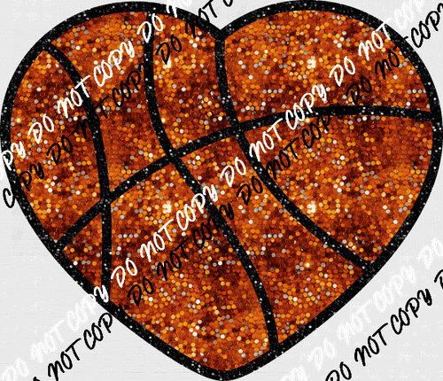 Basketball Heart Faux Sequin DTF Transfer - We Print U Press DTF Transfers