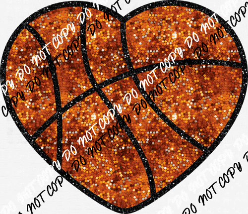 Basketball Heart Faux Sequin DTF Transfer - We Print U Press DTF Transfers