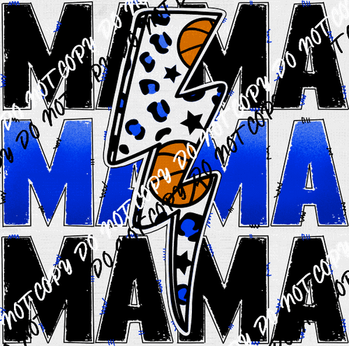 Basketball Mama Blue DTF Transfer - We Print U Press DTF Transfers