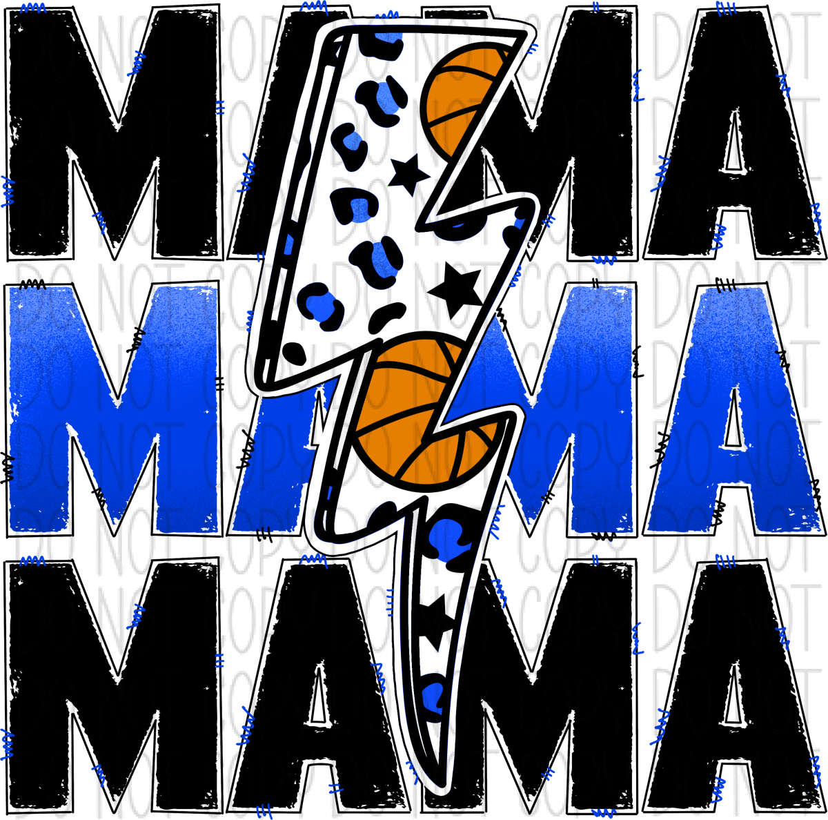 Basketball Mama Blue Dtf Transfer