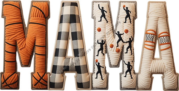 basketball mama faux yarn dtf transfer