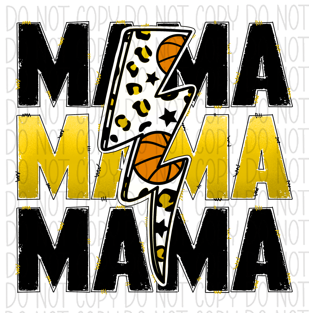Basketball Mama Yellow Dtf Transfer