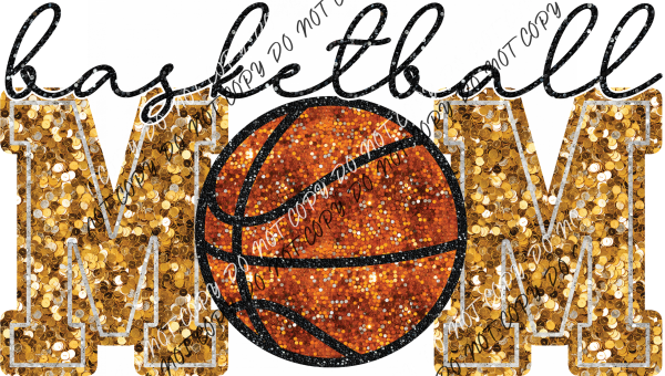 Basketball Mom Faux Sequin Dtf Transfer (See Color Options) Pocket Size 3 / Gold Transfers