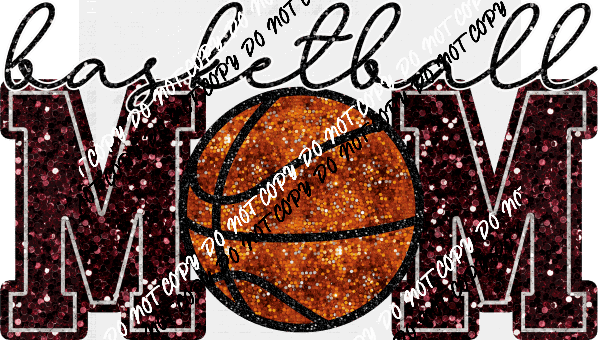 Basketball Mom faux sequin DTF Transfer (See Color Options) - We Print U Press DTF Transfers