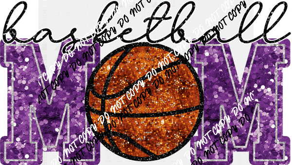 Basketball Mom faux sequin DTF Transfer (See Color Options) - We Print U Press DTF Transfers