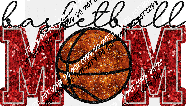 Basketball Mom faux sequin DTF Transfer (See Color Options) - We Print U Press DTF Transfers