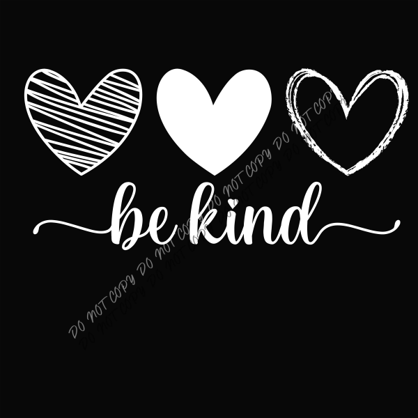 Be Kind Heart Trio DTF Transfer RTP DTF Transfers