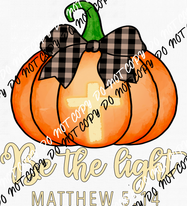 Be the Light Pumpkin with Cross DTF Transfer - We Print U Press DTF Transfers