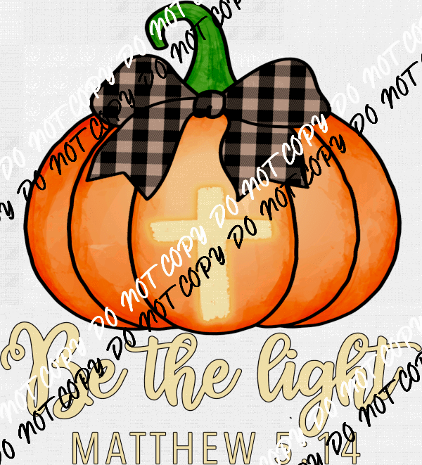 Be the Light Pumpkin with Cross DTF Transfer - We Print U Press DTF Transfers