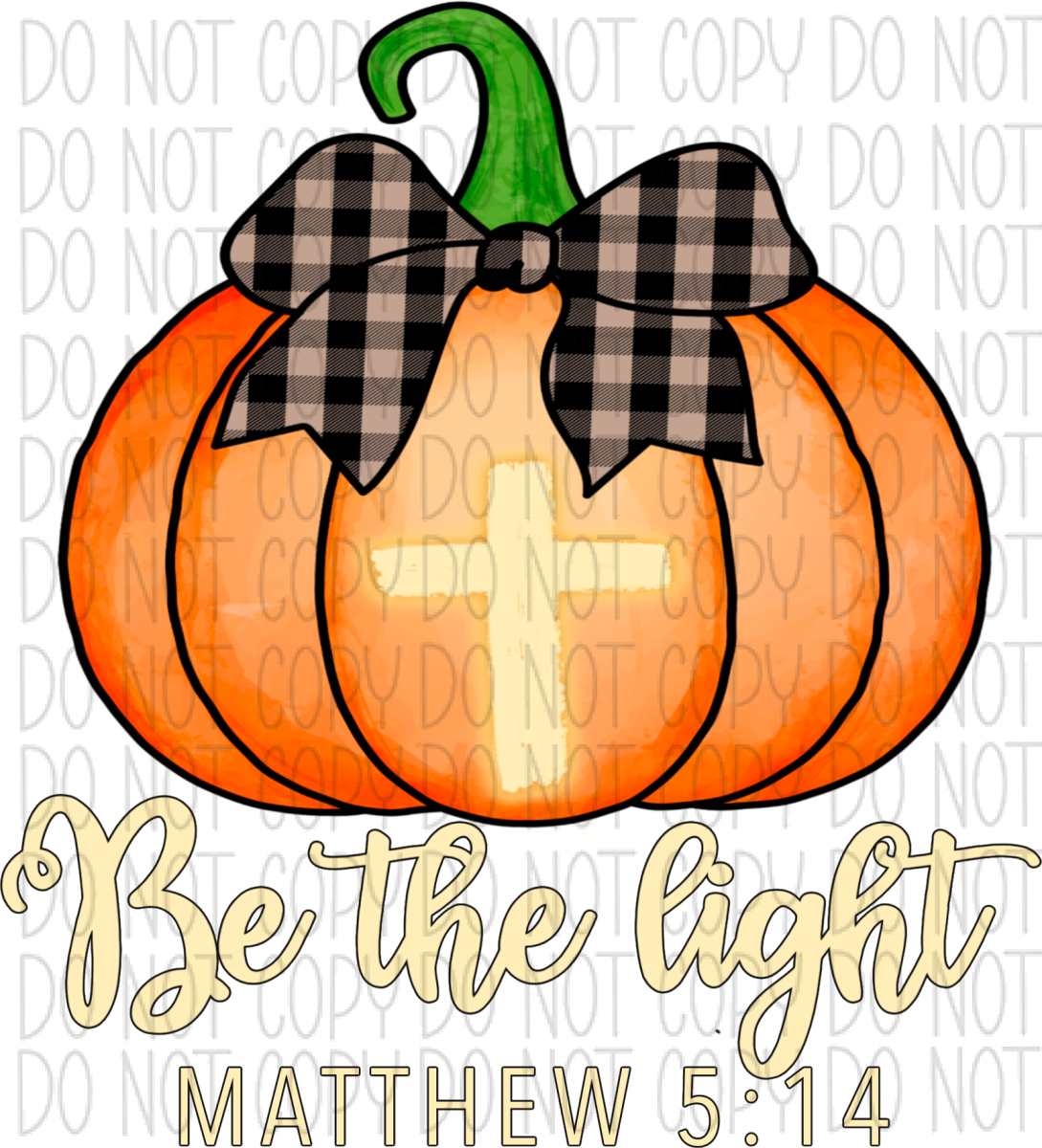 Be The Light Pumpkin With Cross Dtf Transfer Rtp Transfers