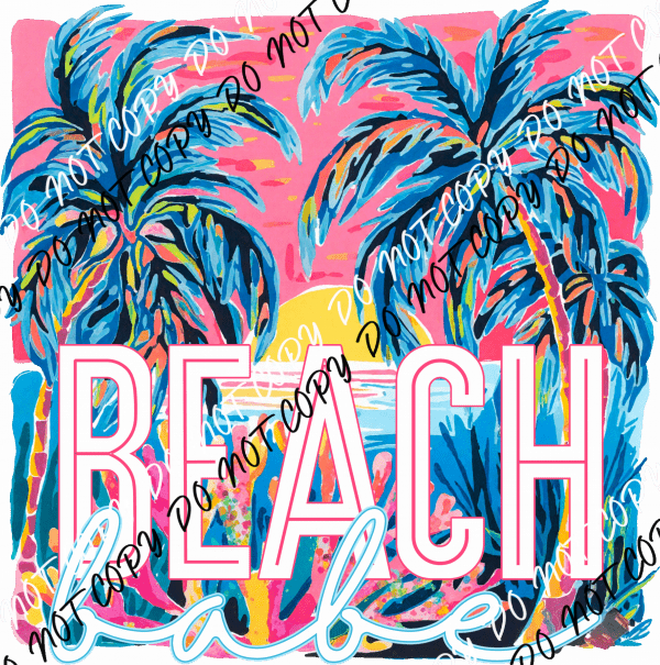 Beach Babe Sunset DTF Transfer - We Print U Press DTF Transfers