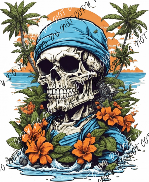 Beach Skull Scene Dtf Transfer Rtp Transfers