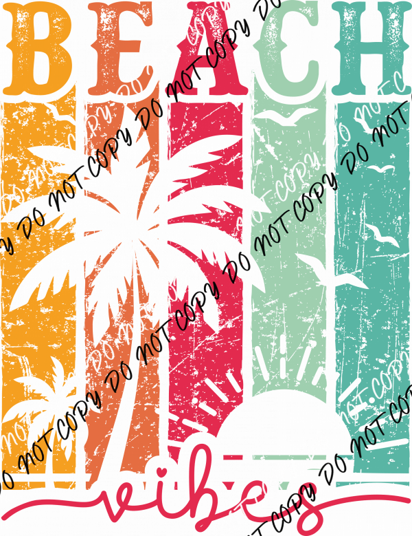 Beach Vibes Retro DTF Transfer - We Print U Press DTF Transfers