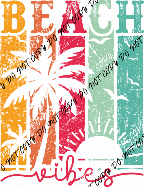 Beach Vibes Retro DTF Transfer - We Print U Press DTF Transfers